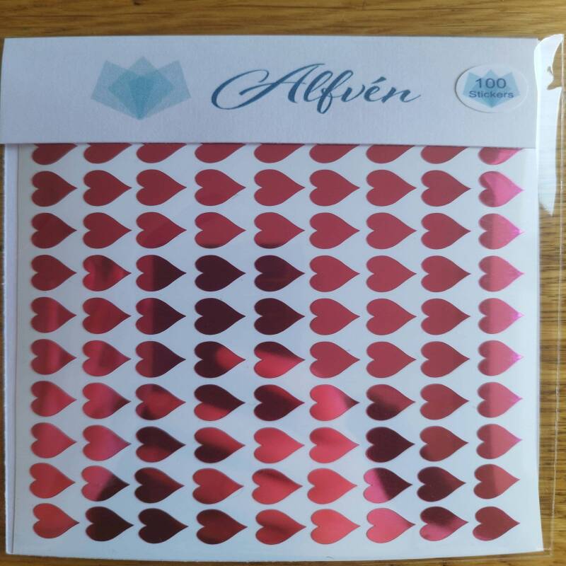 100 Heart Stickers - 1 - Pink