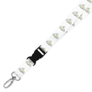 Double Breakaway Lanyard - Pastel Blue Pumpkins
