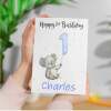 Personalised 1st, 2nd, 3rd, 4th, 5th Birthday Card for Son, Grandson, Nephew, Godson, Boys Koala Card - 1 - One - Blank Message