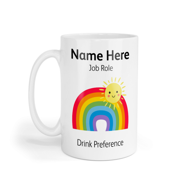 Personalised Ceramic Mug - Cartoon Rainbow & Sun