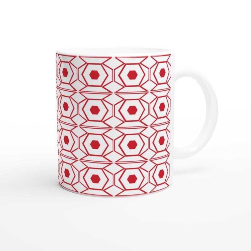 Polygon Pattern Mug - Ceramic White