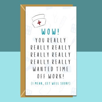 Get Well Soon Card - personalised - funny - Ideal for your friend, brother, sister, or anyone else recovering from injury or surgery.