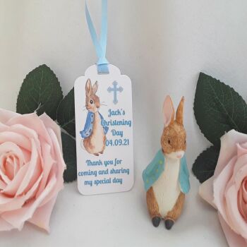 6 Personalised Peter Rabbit Christening Tags,Peter Rabbit Thank you Tags