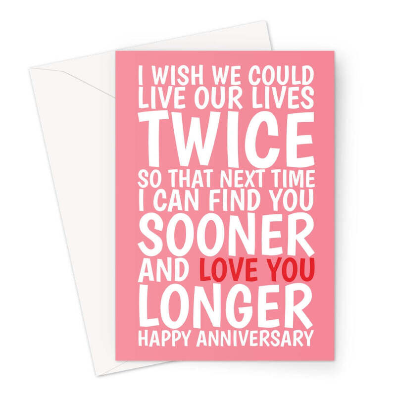 Romantic Anniversary Card For Wife - A5 Portrait - 1 Card