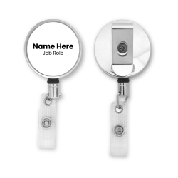 ID Badge Reel Personalised Metal ID Reel - Green/White