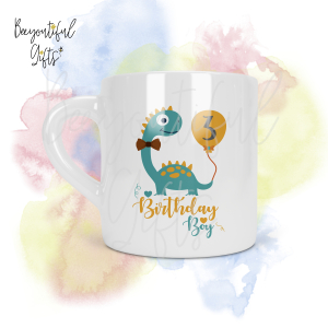 Personalised Dino 3rd Birthday Boy Number Smug Mug® (6oz)