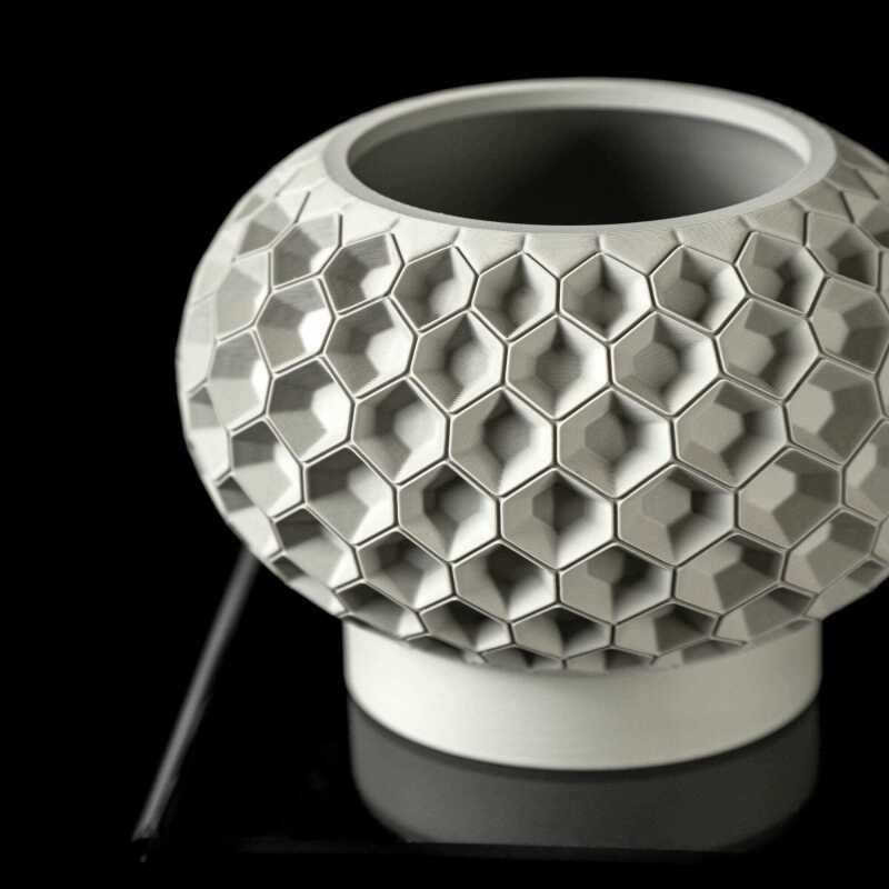 Hexa Planter Pot 02 - Matte Dark Green