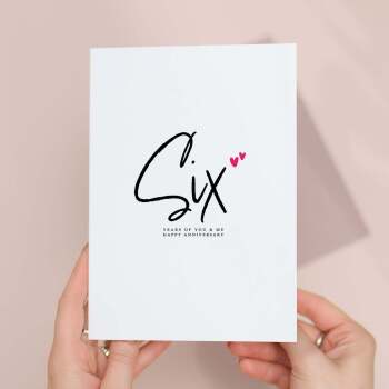 Six Year Anniversary Card For Husband 6 Year Anniversary Card Boyfriend or Girlfriend Wedding Anniversary Card For Wife