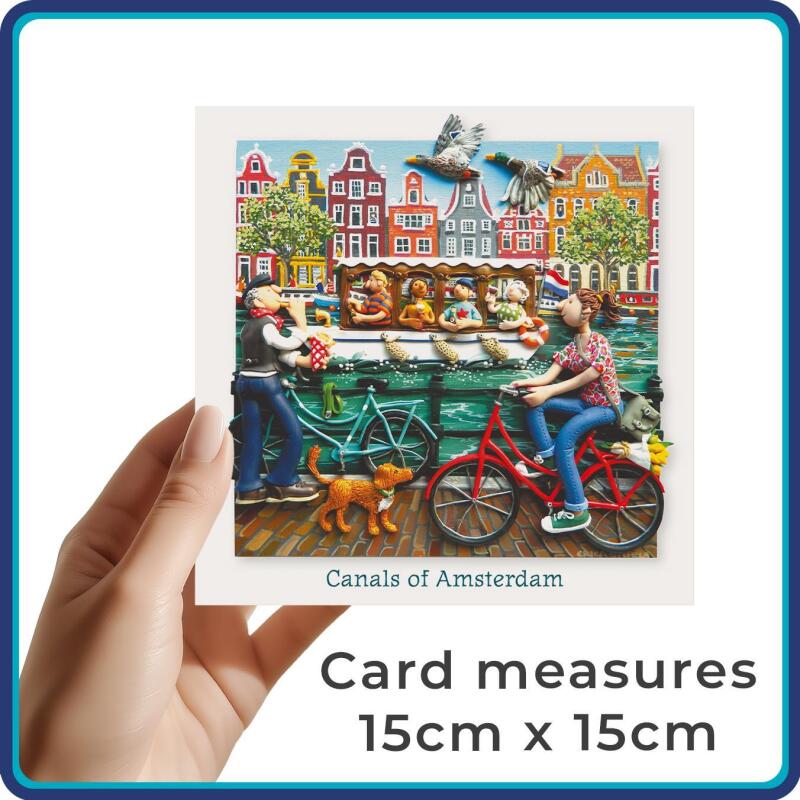 Amsterdam Art Card - Canals of Amsterdam - Polymer Clay Art by Erica Sturla - Travel Card UK