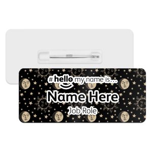 #hello my name is... Name Badge - Celestial Sun, Moon & Stars