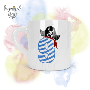 Personalised Pirate 9th Birthday Number Smug Mug® (6oz)
