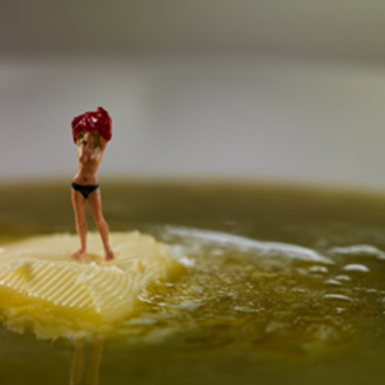 Soup 150mm Square Greetings Card by Akiko Ida and Pierre Javelle