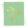 Thalictrum Thank you card embellished with gold foil -  designed by artist Eloise Hall - 15.7 x 11cm and blank inside