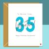 35th Birthday Card - personalised - for Boyfriend, Husband, Fiance - The one I love - 35 year old - Blank inside - Small