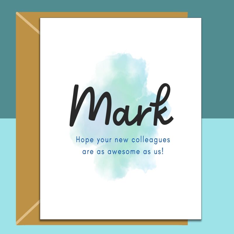 Personalized New Job Card: Congratulations, Leaving Gift - Blank inside - Regular - Matte