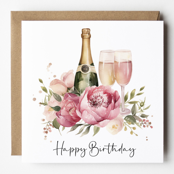 Floral Birthday Cards - Bright Colourful Floral Card - Standard Smooth Card