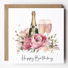 Floral Birthday Cards - Bright Colourful Floral Card - Standard Smooth Card