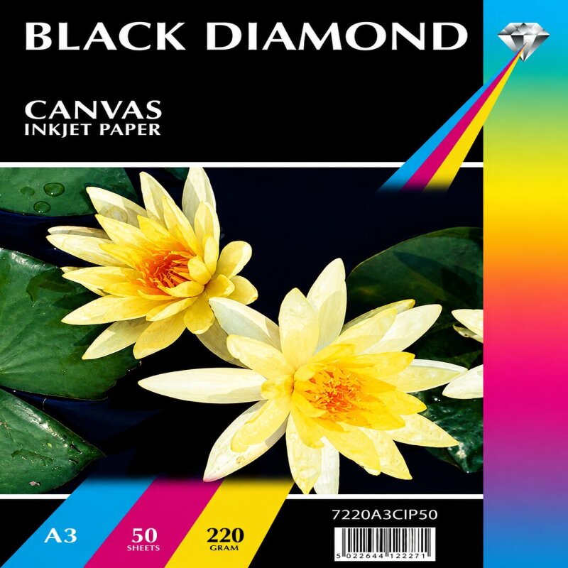 Black Diamond A3 220gsm Canvas Inkjet Paper -  20 Sheets