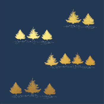 Holy Mackerel Christmas tree forest gold foiled luxury Christmas card - designed by Eloise Hall - 15.7 x 11cm - blank inside