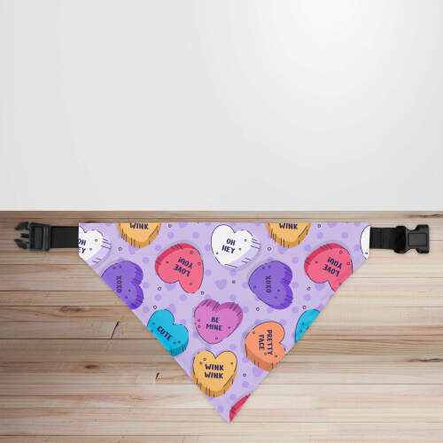 Valentine's Day Candy Hearts Dog/Puppy Bandana