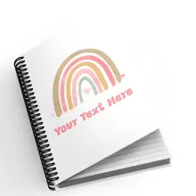 Personalised A5 Notebook - Boho Retro Rainbow