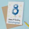 Personalised 8th Birthday Card For Boy Custom Name Card For Boy Eighth Birthday Card For Child Birthday Card for Boy Custom 8th Birthday - Large (5x7) / Blank Message