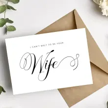 Wedding Day Card - I Can't Wait To Be Your Wife - Small (Approx. A6 | 105mm x 148mm | 4.1in x 5.8in) - Standard Smooth Card
