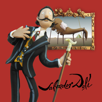 Dali, an art themed greetings card from Erica Sturla's Artist at Work range, 150mm square and blank inside for your message