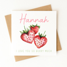 Personalised Valentine's Day Card - I Love You So Berry Much - Standard Smooth Card