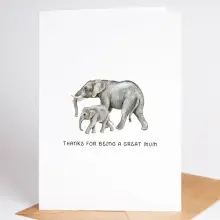 Father's Day Card - Thanks For Being A Great Mum - Small (Approx. A6 | 105mm x 148mm | 4.1in x 5.8in) - Standard Smooth Card