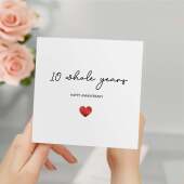 9th Anniversary Card For Wife, Husband, Girlfriend or Boyfriend, Simple Love Heart, Modern & Charming Gesture