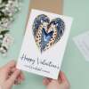 Valentine's Day Card for Husband, Unique Giraffe Heart Design, Special, Elegant - Portrait (5x7) / Blank Inside