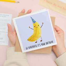 Birthday Card For Him Go Bananas Birthday Card For Children or Adults Fun Cute Birthday Card For Anyone For Boy or Girl Birthday Card