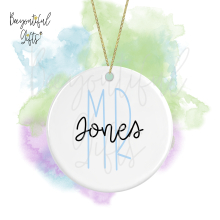 Personalised Ceramic Hanging Decoration - Miss/Mrs/Mr Teacher's Name