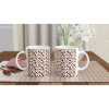 Coffee Bean Pattern Mug - Ceramic White