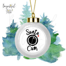 Ceramic Christmas Tree Bauble - Santa Cam