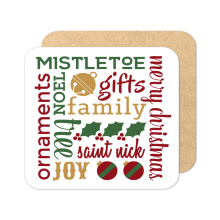 Christmas Coaster - Christmas Subway Art - Standard Wooden Coaster