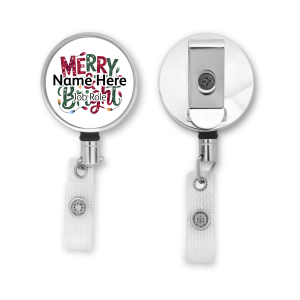 Personalised Metal ID Reel - Merry & Bright