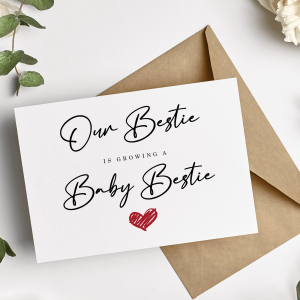 Pregnancy Announcement Card - Our Bestie Is Growing A Baby Bestie