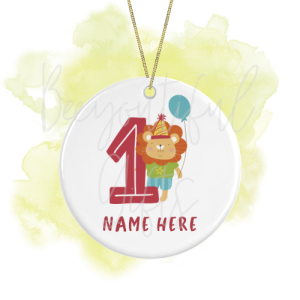 Personalised Birthday Ceramic Decoration - Zoo Animal Themed Number