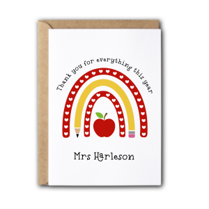 Personalised Thank You Teacher Card - Thank You For Everything This Year