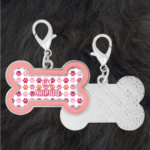 Bone Shaped 'I'm Chipped' Safety Pet Collar Tag - Red