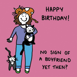 No Sign of a Boyfriend Greetings Card