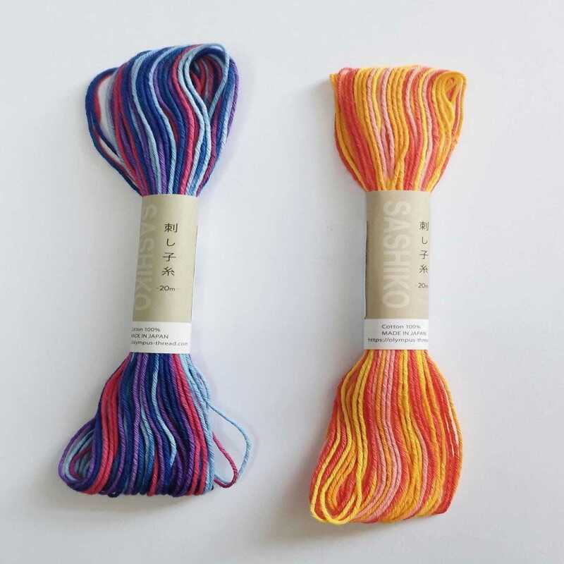 Olympus Sashiko Cotton Thread Variegated 20m - Blue & White