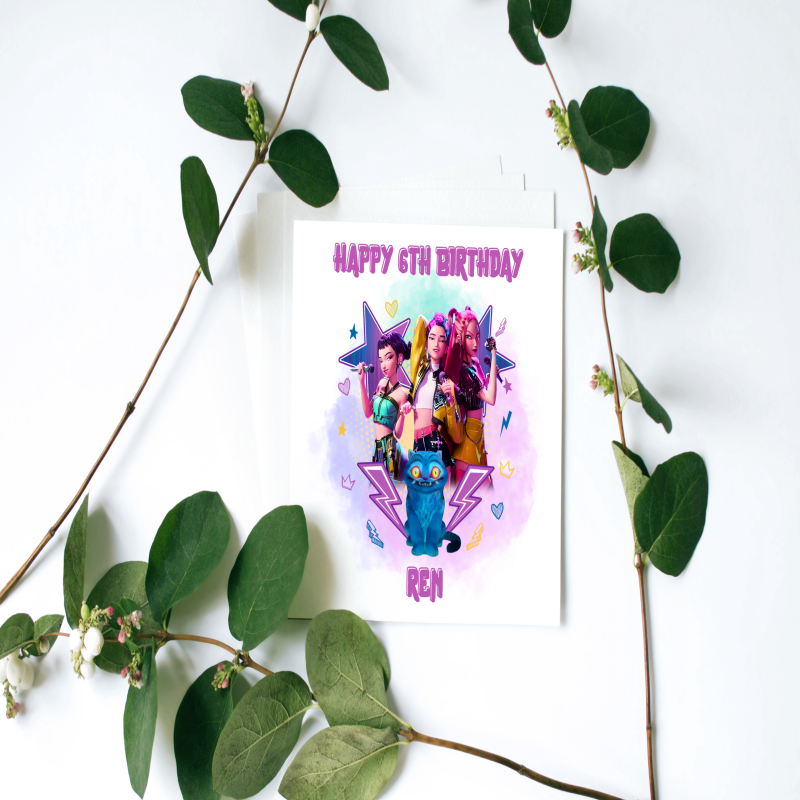 Kpop Demon Hunters Personalised Birthday Card