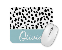 Personalised Mouse Mat - Dalmatian Print with Colour Block - Colour 1