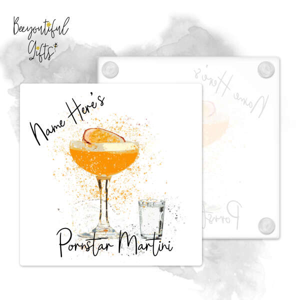 Personalised Pornstar Martini Glass Coaster with Splash Effect