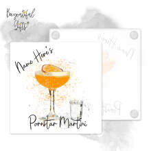 Personalised Pornstar Martini Glass Coaster with Splash Effect