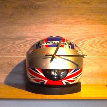 Union Jack  Fog City Motorcycle Helmet clock