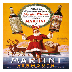 Martini Christmas Advertisement 1938 - a 17.5 x 12.5cm Christmas Card from Holy Mackerel's Alternative Image Range of Festive Designs.